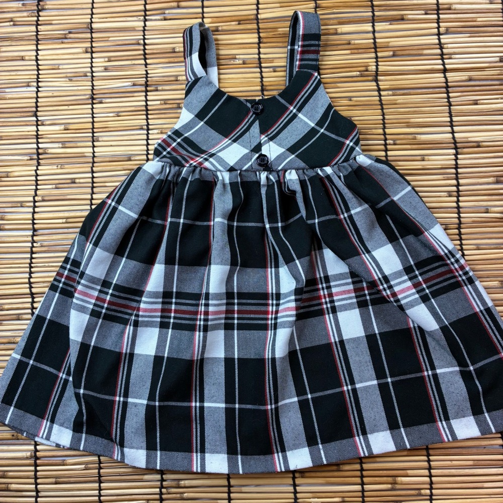 Bonnie Jean Kids Girls Black White Red Plaid Jumper Dress Size 3T W6-10489-JL